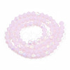 Imitation Jade Bicone Frosted Glass Bead Strands GLAA-F029-JM4mm-A02-2