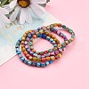 Natural Regalite/Imperial Jasper/Sea Sediment Jasper Beads Stretch Bracelets BJEW-JB05927-4