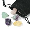 7Pcs 7 Styles Raw Rough Natural Gemstone Pendants G-FS0005-76-3