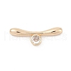 Brass Micro Pave Clear Cubic Zirconia Toggle Clasps Parts KK-U051-05G-2