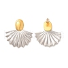 304 Stainless Steel Two Tone Stud Earrings EJEW-F355-04GP-05-2