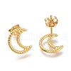 304 Stainless Steel Crescent Moon Stud Earrings X-EJEW-H100-06B-G-2
