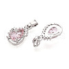 Brass Micro Pave Cubic Zirconia Pendants KK-N264-05P-2