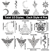 SUNNYCLUE 40PCS 10Style Tibetan Style Alloy Pendants TIBE-SC0007-14-2