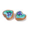 Handmade Heart Lampwork Beads Strands LAMP-P069-04A-03-4