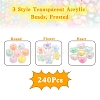240Pcs 3 Style Transparent Acrylic Beads FACR-YW0001-04-3