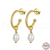 Natural Pearl Dangle Stud Earrings EJEW-P231-30G-5