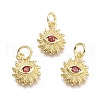 Brass Micro Pave Cubic Zirconia Pendants KK-P187-16F-G-1