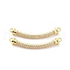Brass Micro Pave Clear Cubic Zirconia Normal Link Connectors ZIRC-K086-31G-1