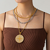 Punk Style Alloy Micro Pave Clear Cubic Zirconia Cross Star Pendant 3 Layer Necklaces for Women ZL4695-3