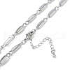 Rack Plating Brass Oval Link Chain Necklaces for Women NJEW-K382-16C-P-2