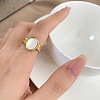 Retro Fashionable 304 Stainless Steel and Shell Finger Rings FS-WG8030D-02-1