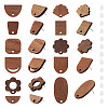 Fashewelry 22Pairs 11 Style Walnut Wood Stud Earring Findings MAK-FW0001-01-11