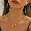 Brass Round Earrings & Necklaces Sets for Women LD4798-4
