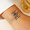5Pcs Natural Gemstone Round Bead Braided Bead Bracelets LY1310-1