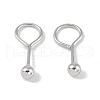 Anti-Tarnish Rhodium Plated 999 Fine Silver Round Dangle Earrings for Women EJEW-S215-19P-1
