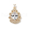 Brass Micro Pave Cubic Zirconia Pendants KK-S531-07G-C-1