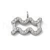 304 Stainless Steel Micro Pave Cubic Zirconia Charms STAS-Z107-09P-01-1