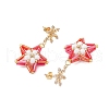 Glass Star Stud Earrings EJEW-MZ00256-05-4