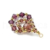 Imitation Austrian Crystal Beads with Eco-Friendly Copper Wire and Brass Beads Pendants PALLOY-JF03285-02-4
