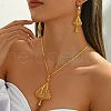 Brass Hollow Triangle Earrings & Necklaces Sets for Women KT4944-4