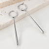 Anti-Tarnish Rhodium Plated 925 Sterling Silver Teardrop Bar Dangle Hoop Earrings for Women EJEW-F317-30P-1