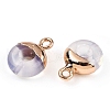 Synthetic Opalite Flat Round/Donut Charms G-I347-18-3