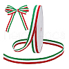 50 Yards Tricolor Polyester Striped Grosgrain Ribbon OCOR-WH0078-199B-7