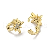 Brass Micro Pave Cubic Zirconia Hoop Earring EJEW-C088-01K-G-2