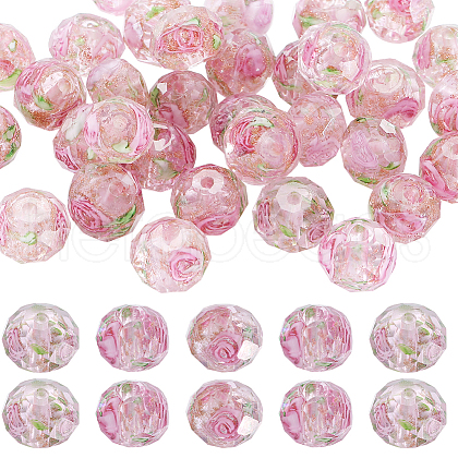 SUNNYCLUE 40Pcs Handmade Gold Sand Lampwork Beads Strands LAMP-SC0001-35A-1