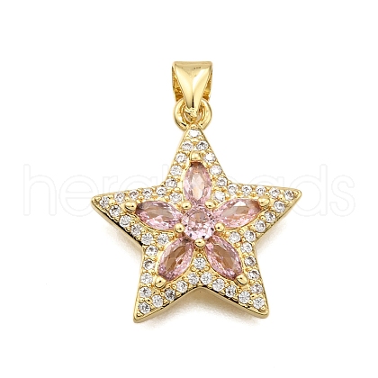 Brass Micro Pave Cubic Zirconia Pendants KK-K401-04B-G-1