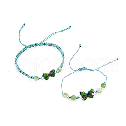 Adjustable Nylon Braided Bead Bracelets BJEW-TA00488-1