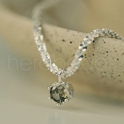 925 Sterling Silver Micro Pave Cubic Zirconia Pendant Necklaces for Women FS-WGB436F-01-1