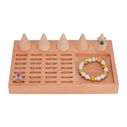 Wood Finger Ring Organizer Display Stands RDIS-WH0009-019-1