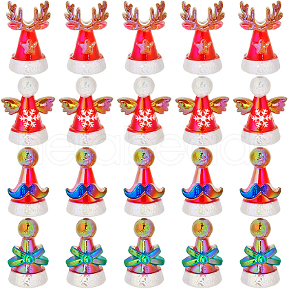 SUNNYCLUE 40Pcs 4 Styles Iridescent UV Plating Acrylic Beads OACR-SC0001-89-1