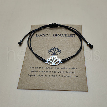 201 Stainless Steel Lotus Link Bracelets WGDDDBE-02-1