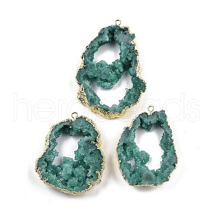 Dyed Nuggets Natural Druzy Geode Agate Big Pendants G-M287-08-1