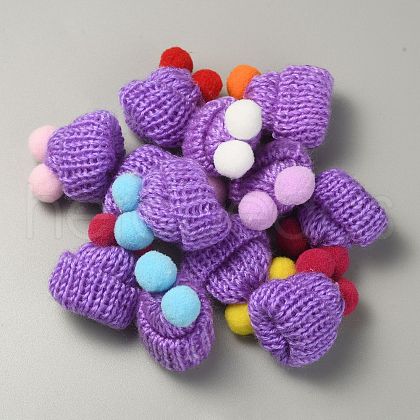 Woolen Crochet Mini Hat with Double Pom Pom Ball DIY-WH0032-56D-1