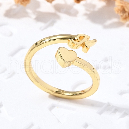 Brass Cuff Rings for Women RJEW-U044-K-1