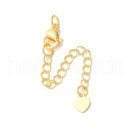 Rack Plating Brass Ends with Chain and Lobster Claw Clasps KK-F873-03G-1