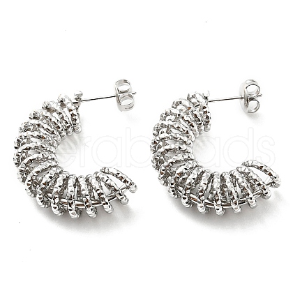 304 Stainless Steel Spiral Stud Earrings EJEW-B023-20P-1