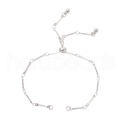 304 Stainless Steel Flat Bar Link Chain Bracelet Slider Making AJEW-JB01347-02-1