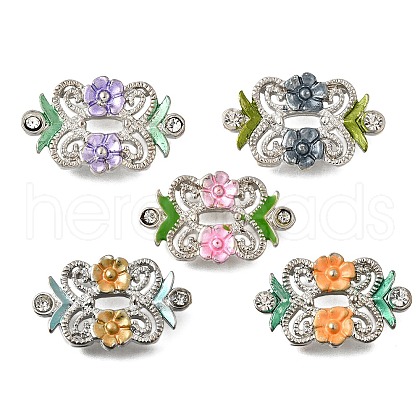 Brass Crystal Rhinestone Flower Multi-Strands Links KK-P306-17P-1