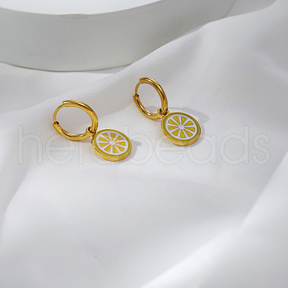 Stainless Steel Lemon Hoop Earrings EU6572-2-1