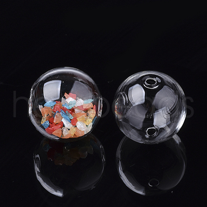 Handmade Blown Glass Globe Beads X-DH017J-1-18mm-1