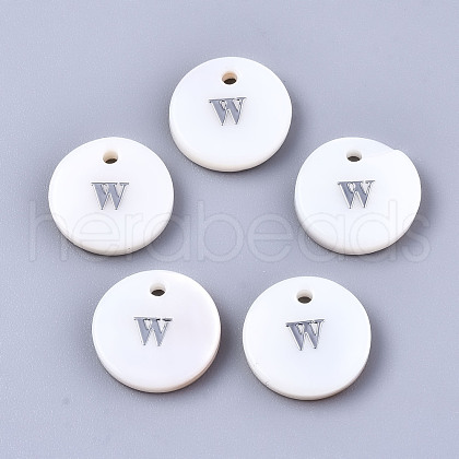 Natural Freshwater Shell Pendants SHEL-Q018-01A-W-P-1