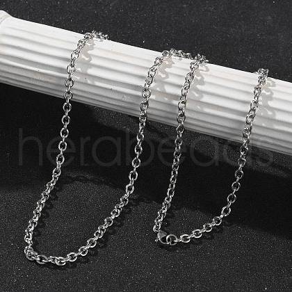 304 Stainless Steel Cable Chain Necklaces for Women Men STAS-M102-69P-1