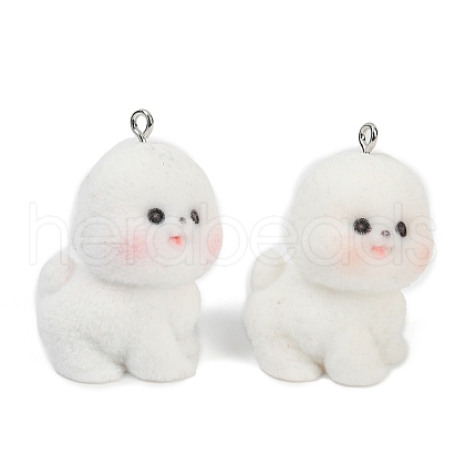 Flocky Resin Pendants FIND-A052-06D-1
