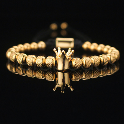 304 Stainless Steel Braided Beads Bracelets WG0F93D-03-1