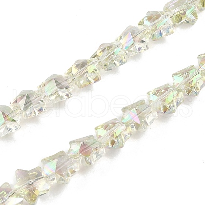 Electroplate Transparent Glass Beads Strands EGLA-U004-03A-HP06-1